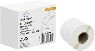 Renkforce RF-6027532, blanc, étiquette d'imprimante autocollante, étiquette continue, rouleau, papier, thermique direct