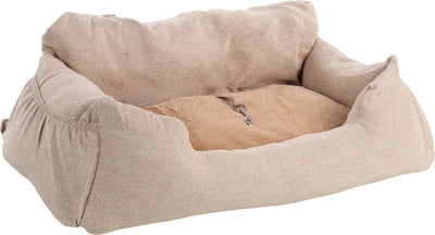 Siège auto Flamingo pour chien – siège auto megane beige – 82x60x15cm – modèle de banquette arrière confortable et sûr – housses lavables et fond antidérapant