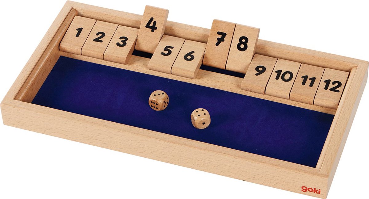 Jeu de dés Goki - ferme la boîte - bois - 2 dés - 6 ans
