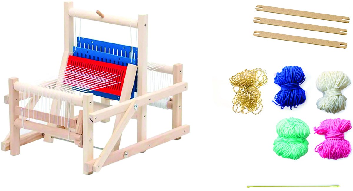 Métier à tisser jouet xxl Sycomore pour enfants - ensemble créatif.