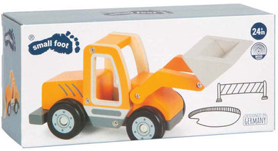 Petit pied - chargeur de roues en bois avec pelle