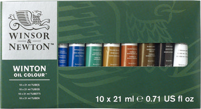 Winsor Newton 1490697 Kit de démarrage de peinture à l'huile Winton – 10 × 21 ml – Peinture à l'huile pour artistes et débutants