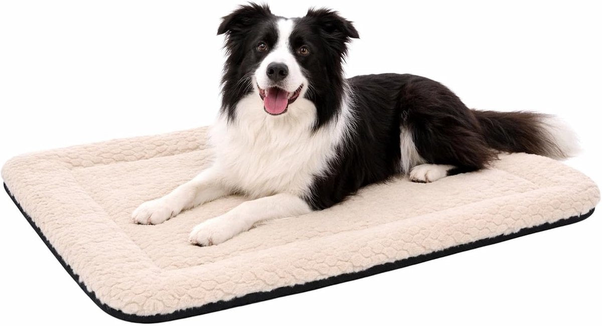 Flamingo dog cushion - dog basket - naya rectangular beige 100.5x63.5cm - soft lying comfort - perfect fit - durable