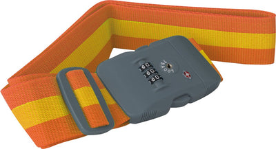 Sangle de valise Travelsafe avec cadenas TSA - orange - ouverture douane
