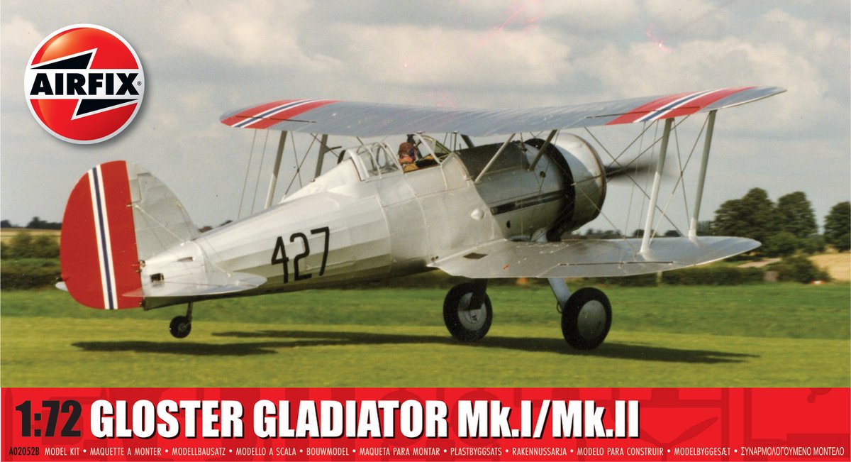 Airfix modèle kit avion - 02052b gloster gladiator mk.i ii - hélice avion plastique - 1:72 - modélisme