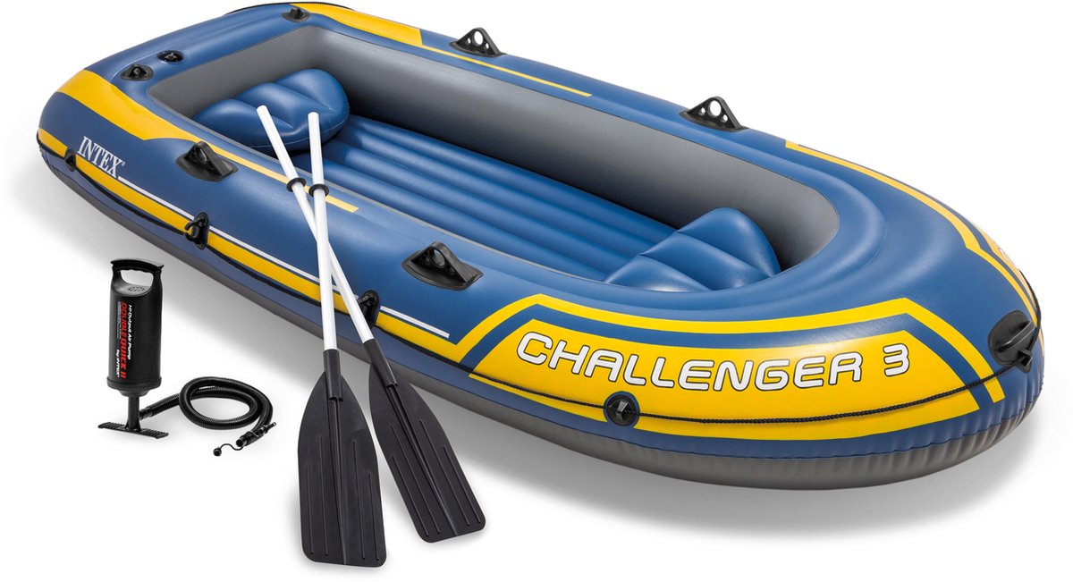 Intex - Challenger 3 Set - avec pagaies et pompe