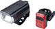 Bbb cycling stud50 combo feux de vélo LED blanc et rouge - kit d'éclairage de vélo - rechargeable par USB - feu avant 200 lumens feu arrière 50 lumens - BLS-231
