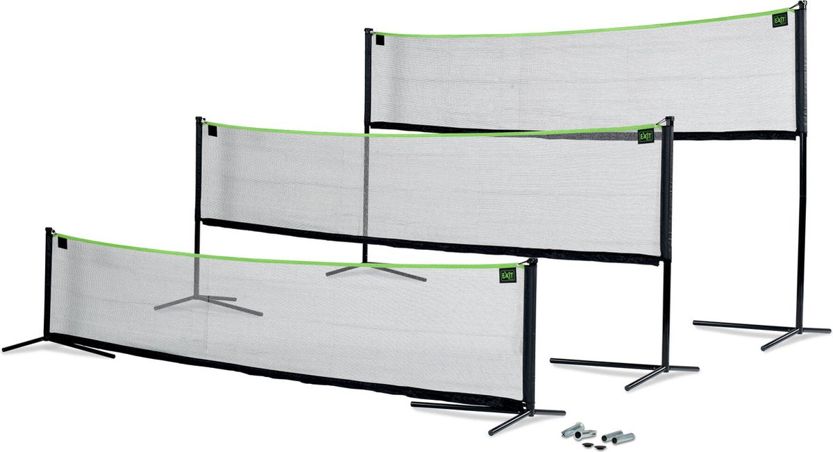 Exit toys exit filet de sport réglable 243x500cm - filet de volley-ball - filet de badminton - filet de tennis - réglable en hauteur - extérieur - noir