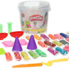 Ensemble d'argile dans une boîte de rangement pour crème glacée - 24 couleurs d'argile
