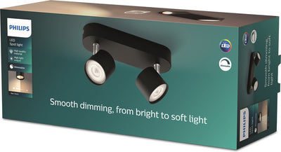 Spot en saillie Philips LED Philips Star - 2 lumières - noir