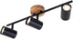 Briloner style bois - plafonnier - plafonnier - spots rotatifs - 3 lumières - gu10 - matériau : bois et métal - couleur : noir