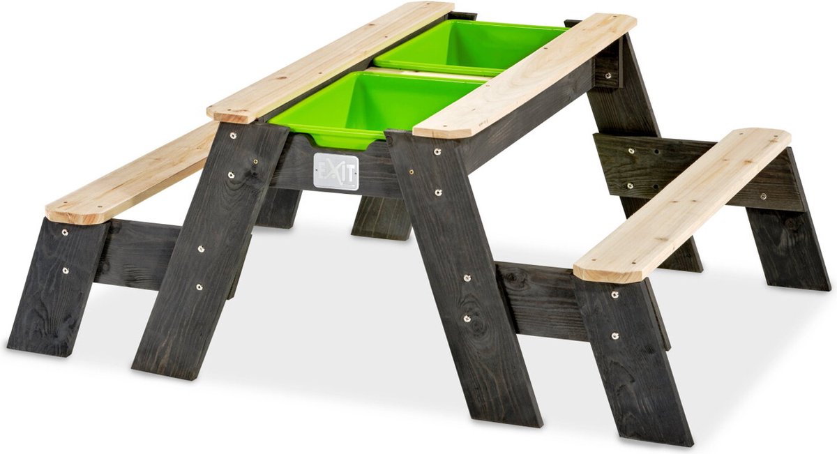 Sortie jouets sortie axent sable-eau- table pique-nique (2 bancs) - nappe phréatique - bac à sable - bois - enfants dehors