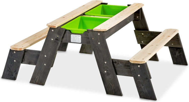 Sortie jouets sortie axent sable-eau- table pique-nique (2 bancs) - nappe phréatique - bac à sable - bois - enfants dehors
