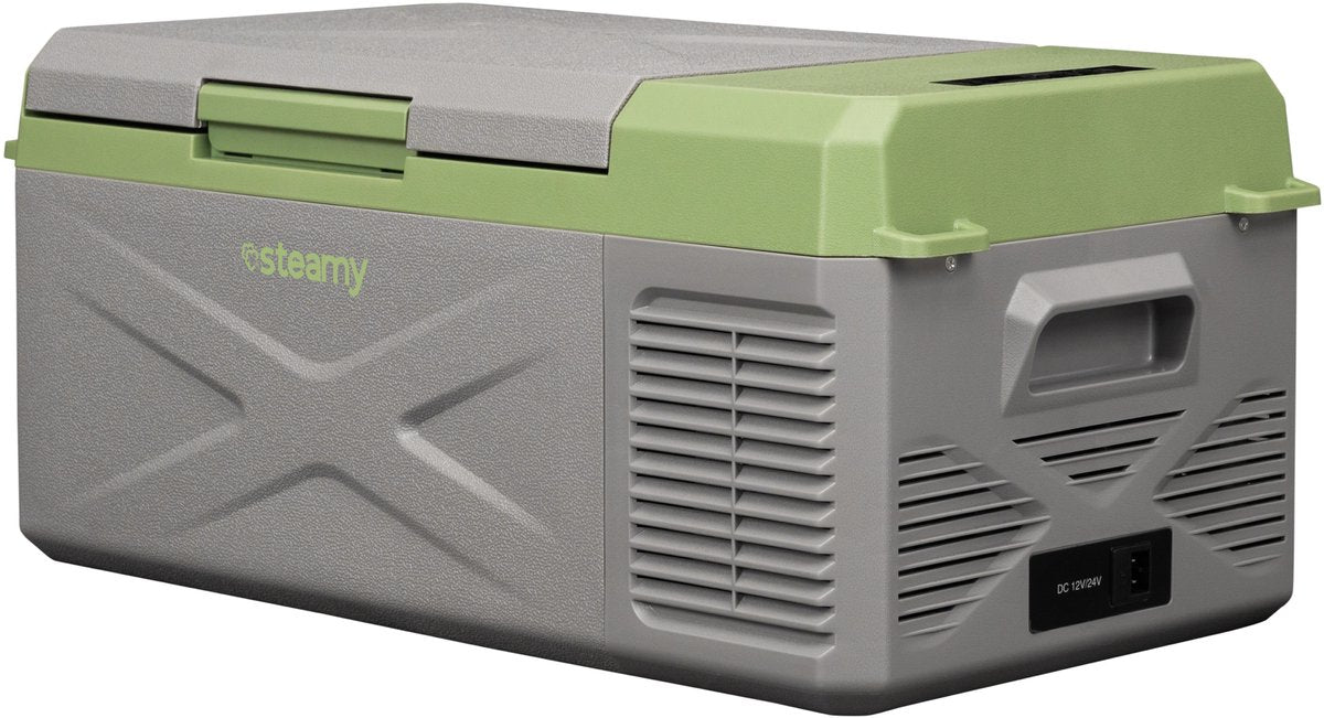 Glacière électrique à compresseur monozone Steamy -e - monozone - 16 litres - 12v et 230v - pour voiture et camping - grise