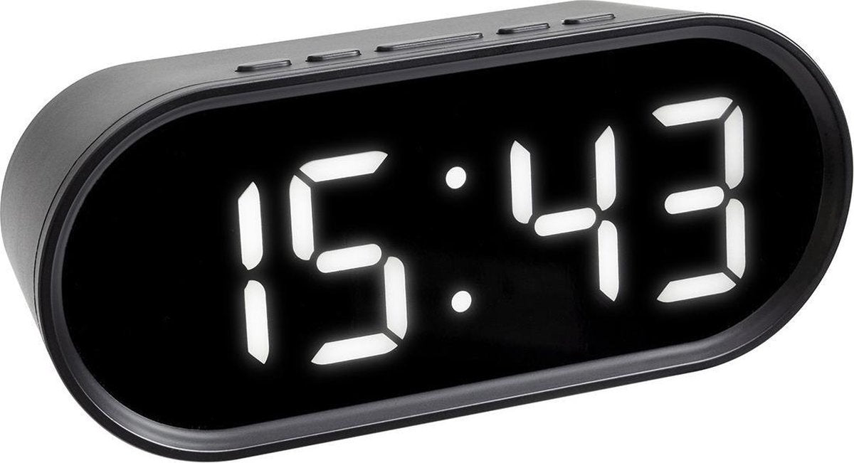 Tfa dostmann 60.2025.01 réveil quartz noir heures d'alarme : 1
