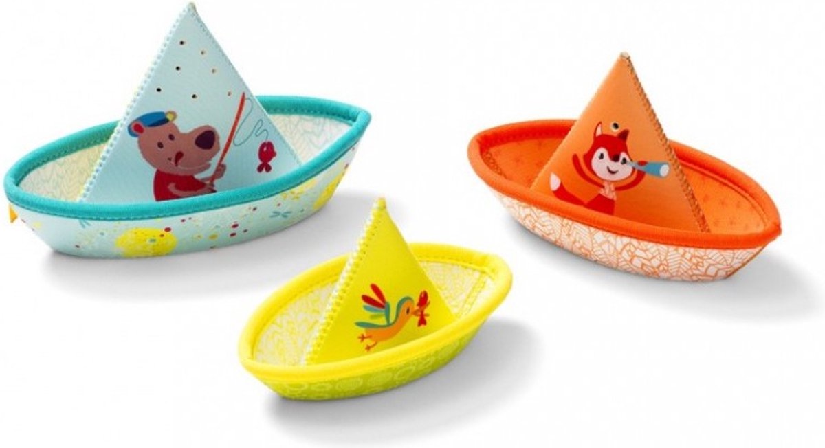 Lilliputiens - trois bateaux abreuvoirs - jouets de bain