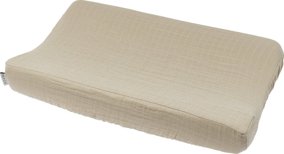 Housse de matelas à langer Meyco baby uni - hydrophile prélavée - sable - 50x70cm