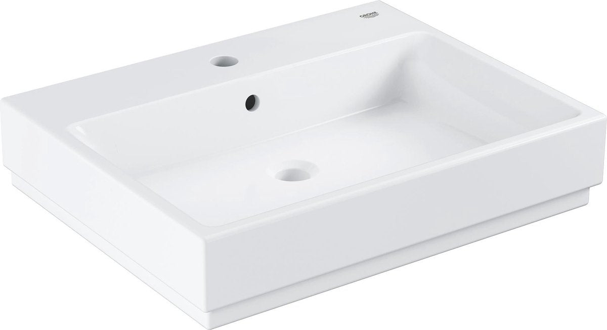 Lavabo Grohe cube en céramique - céramique - 60 x 49 cm - avec finition antibactérienne - blanc