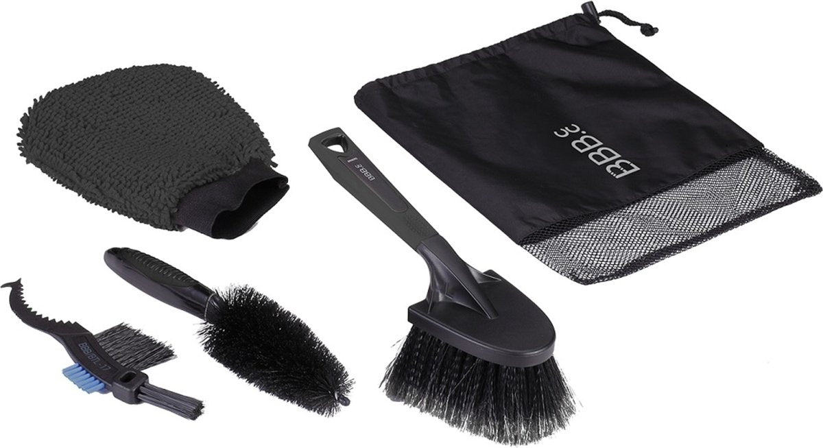 Bbb cycling frameset kit de nettoyage de vélo - ensemble complet de brosses à vélo - cassette et brosse à chaîne VTT - nettoyant pour vélo - produits d'entretien pour vélo - btl-190