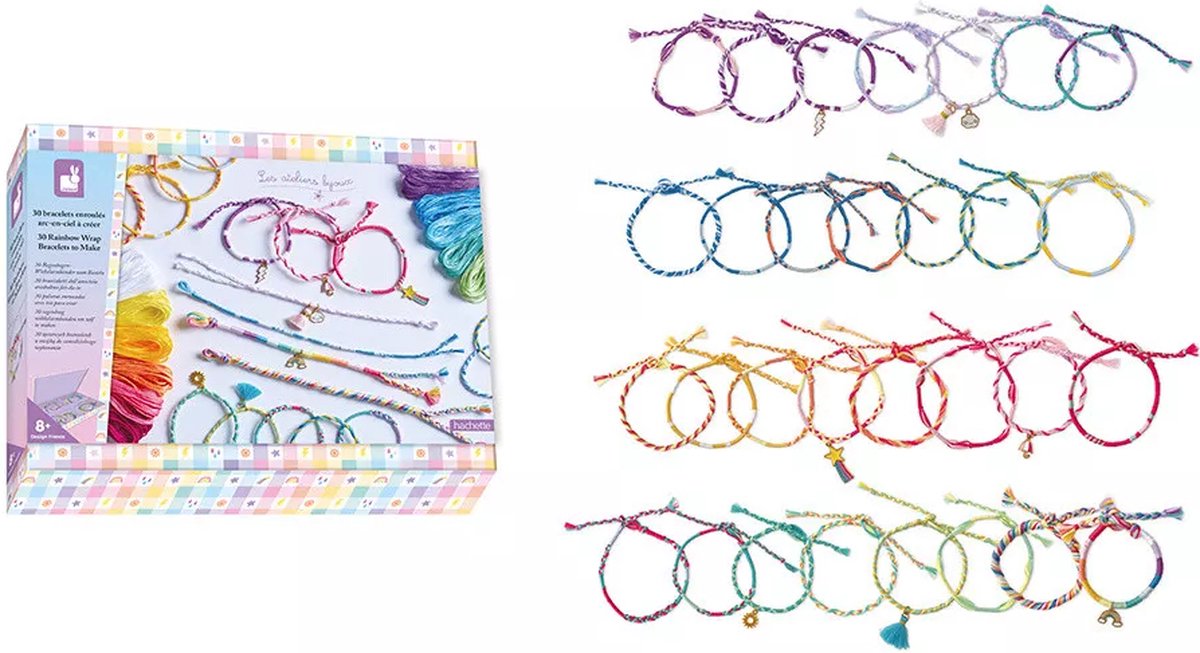 Janod - les ateliers bijoux - Réalisation de 30 bracelets wrap arc-en-ciel