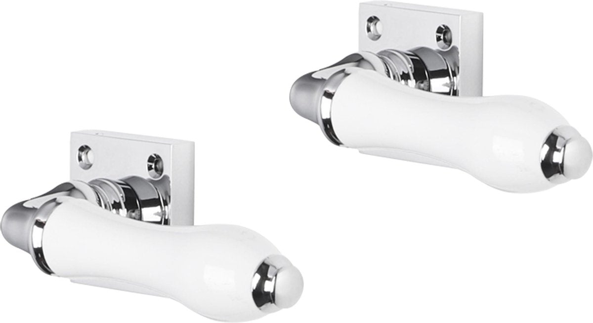 Poignée de porte Impresso - perth - pour l'intérieur - carrée avec vis - chrome - blanc - 2 pièces