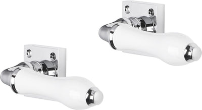 Poignée de porte Impresso - perth - pour l'intérieur - carrée avec vis - chrome - blanc - 2 pièces