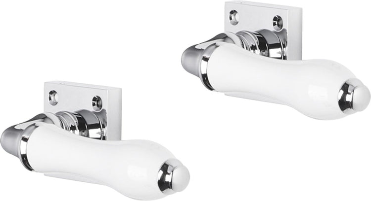 Poignée de porte Impresso - perth - pour l'intérieur - carrée avec vis - chrome - blanc - 2 pièces