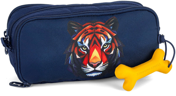 Stones and bones rowan 2.0 - trousse - trousse enfant - 3 compartiments - facette tigre - indigo