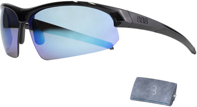 Bbb Cycling Lunettes de Cyclisme pour Hommes et Femmes - Lunettes de Cyclisme avec 3 lentilles interchangeables - Lunettes de vélo de Course légères - Noir Brillant - Impressionner bsg-58