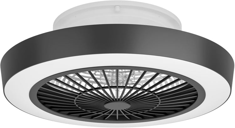 Plafonnier Eglo Sazan avec ventilateur - 54,8cm - durée de vie ac-plus longue - blanc noir