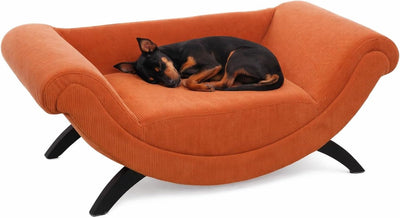 Flamingo dog bed – sofa dog – sofa cat – dingo rectangular orange – 80 x 43 x 28 cm – wooden legs – washable – luxury dog sofa
