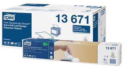 Tork 13671 xpressnap 4000pcs distributeur de snacks n10 serviette 1 4v 2couche 21,6x21,6cm 4000pcs (13671)