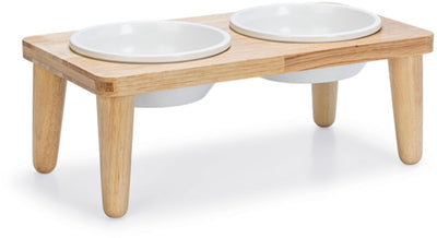 Designed by lotte service de table djeha - bol de nourriture pour chien - bois - 40x21x15 cm