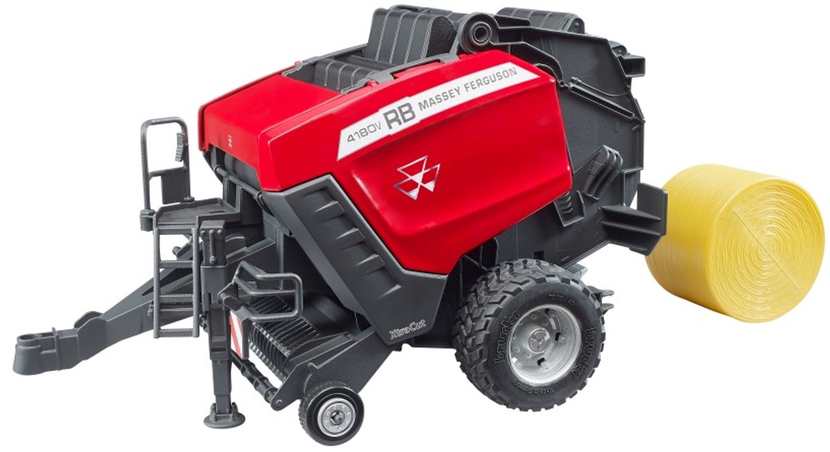 Presse à balles jouets Bruder Massey Ferguson RB 4180V tracteur rouge.