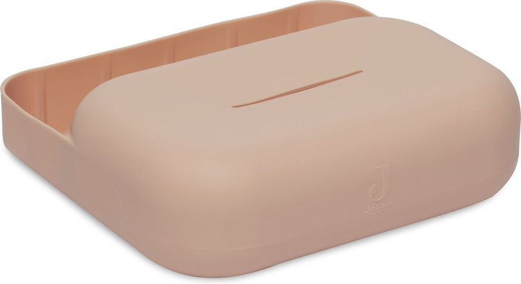 Jollein - boîte lingettes bébé (rose pâle) - silicone - tous types de peaux - porte lingettes bébé