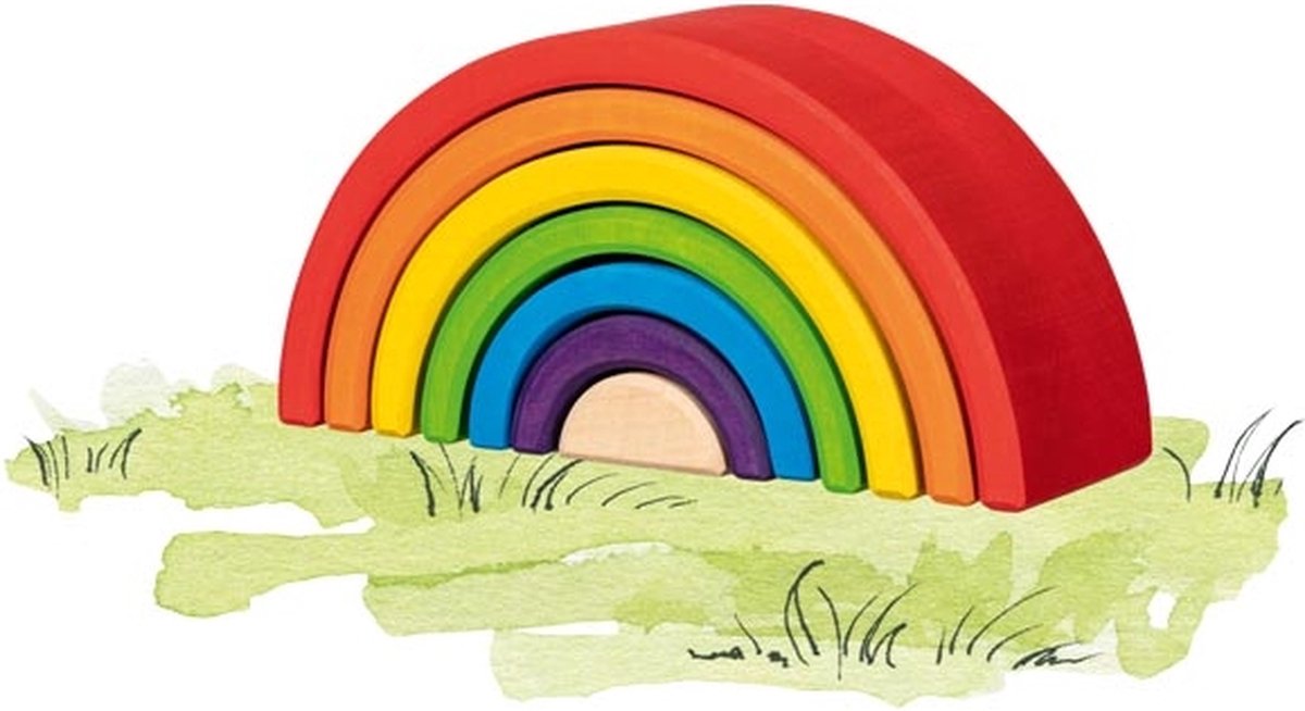 Goki Wooden Building Blocs Rainbow, 5dlg.