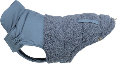 Trixie dog coat - ajou blue 18cm - warm polyester, adjustable chest flap, fashionable decorative pockets