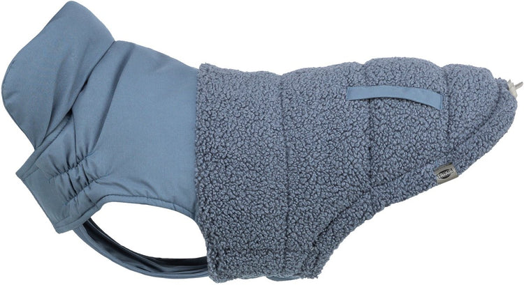 Trixie dog coat - ajou blue 18cm - warm polyester, adjustable chest flap, fashionable decorative pockets
