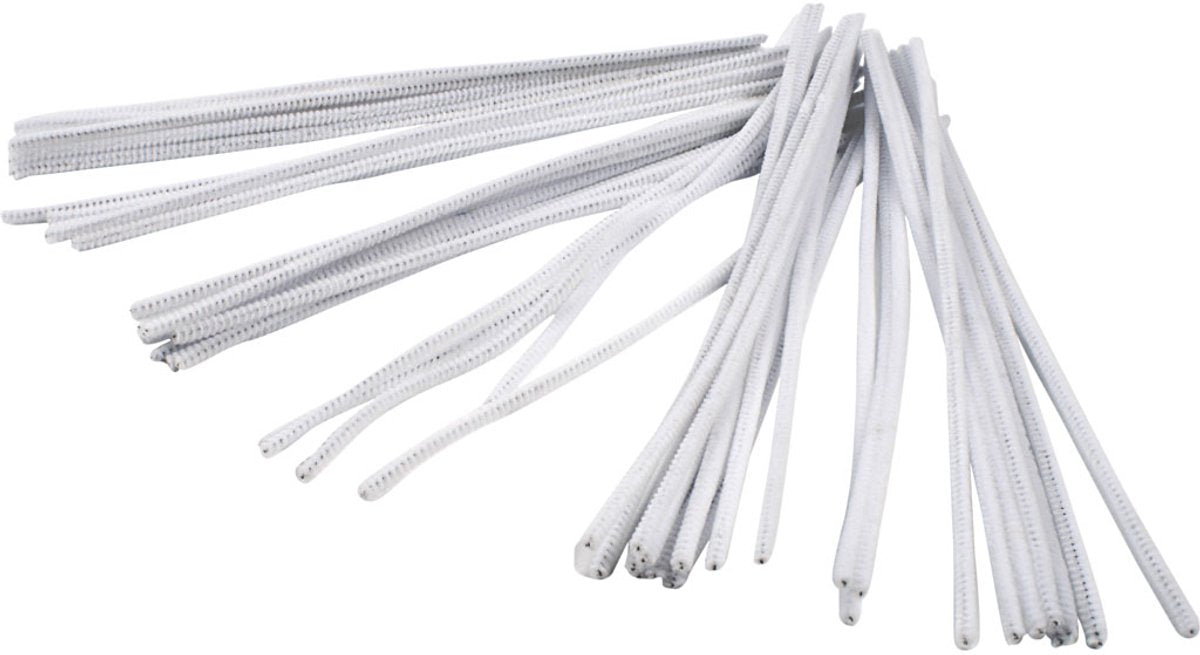 CHENILLE BLANC 30 cm, 50e.