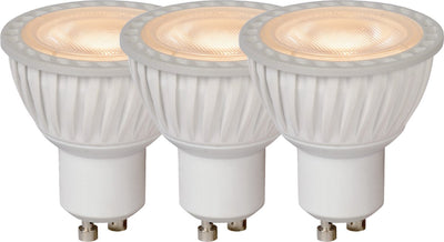 Lucide mr16 - lampe led - ø 5 cm - led dimmable - gu10 - 3x5w 3000k - blanc - lot de 3