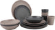 Bo-camp - urban outdoor - vaisselle - folkestone - 16 pièces - beige gris