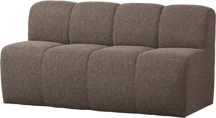 Banc de salle à manger Woood Mojo avec dossier - bouclé - marron mélangé - 164cm