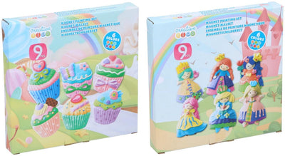 Ensemble de peinture magnétique pour enfants créatifs enfants - ensemble d'artisanat avec peinture et pinceau - 6 couleurs - thème princesse ou cupcake - 1 variante aléatoire