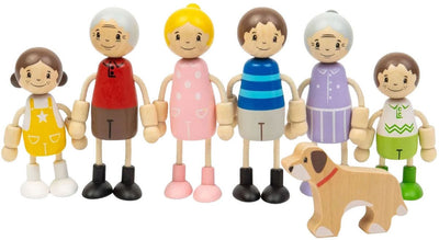 Famille de maisons de poupées en bois Bigjigs - 7 pièces.