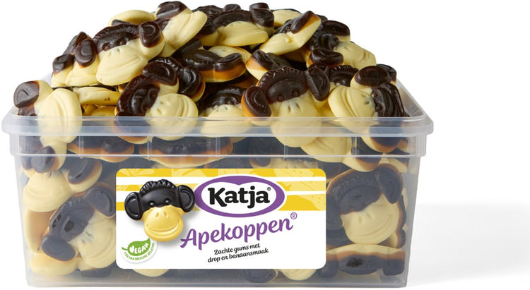 Têtes de singe Katja - réglisse aromatisée à la banane - contenant 1,125g