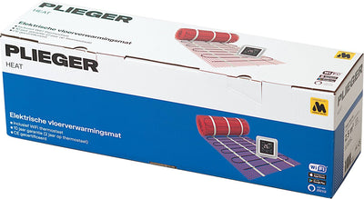 Kit de chauffage au sol Plieger Heat - Tapis chauffant au sol - Kit complet - avec thermostat WiFi - 150 watts - 50 x 200 cm - 1 m2