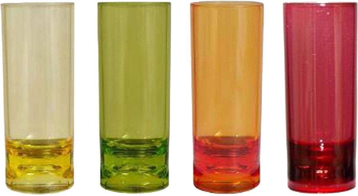 Gimex - color line - verre à shot - arc-en-ciel - 40 ml - 4 pièces