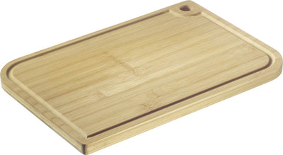 Planche à découper Westmark – planche à découper en bois avec rainure à jus pour couper facilement les aliments – bambou, 33 x 23 cm