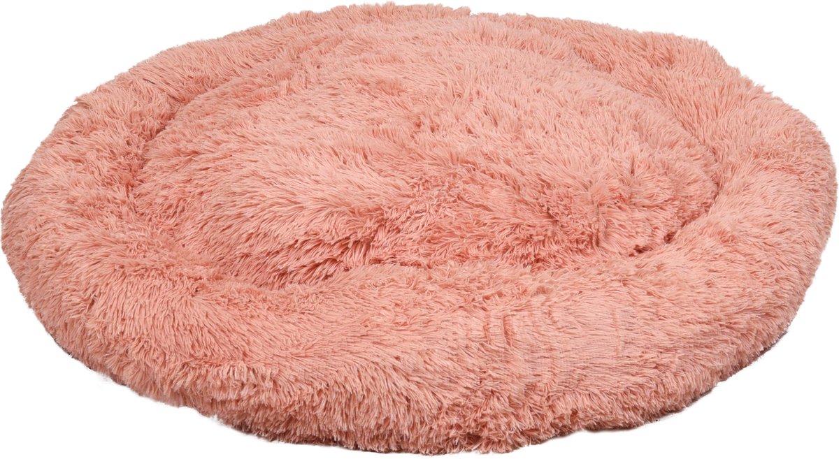 Panier Flamingo Krems – rond – vieux rose – 90 x 65 x 18 cm – panier confortable pour chiens de taille moyenne comme le beagle, le cocker et le shiba inu