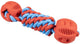 Duvo plus jouet en corde playtime haltère rubrop avec 2 balles pour chiens 22x7x7cm rouge